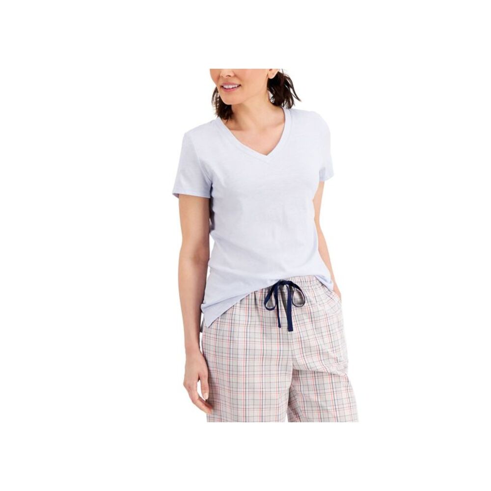 Charter Club Intimates Cotton Blend V-Neck Sleepwear Sleep Shirt Pajama Top